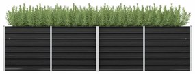 vidaXL Canteiro elevado jardim aço galvanizado 320x80x77 cm antracite