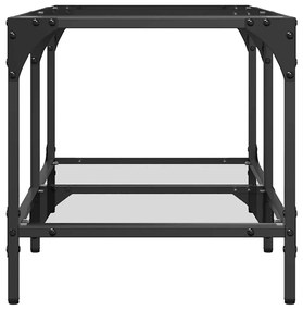 Mesa de centro c/ topo em vidro transparente 78,5x40x40 cm aço