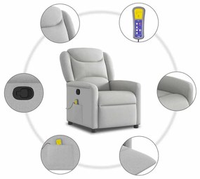 Cadeira de massagem reclinável tecido cinzento