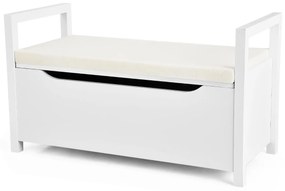 Banco de troca de sapatos com banco almofadado Banco de brinquedos para sala de estar do corredor de entrada 86 x 38 x 49 cm Branco