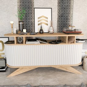 Aparador Stor – Carvalho/Branco – 150x43x75 cm