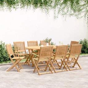 vidaXL 9 pcs conjunto de jantar para jardim madeira de acácia maciça