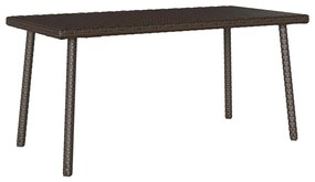 Mesa de centro de jardim retangular 80x40x37cm vime PE castanho