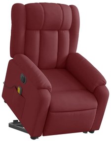 Poltrona elevatória de massagens elétrica tecido vermelho tinto