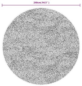 Tapete shaggy de pelo alto PAMPLONA Ø 240 cm antracite