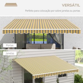 Toldo Manual Retrátil 350x250 cm Toldo para Varanda com Manivela de Me