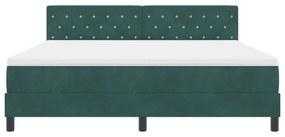 Cama Box Springs vidaXL com Colchão Verde Escuro Super King Veludo