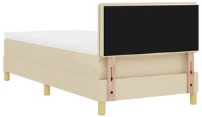 Cama Box Spring com Colchão Creme 80x200 cm Tecido