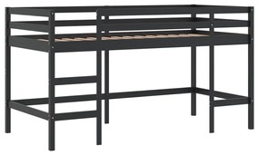 Cama alta p/ criança c/ cortinas 90x190 cm pinho maciço rosa