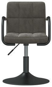Cadeiras de jantar giratórias 2 pcs veludo cinzento-escuro