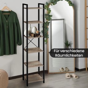 Prateleira, estante de livros Design compacto 30 x 40 x 187,5 cm preto-greige