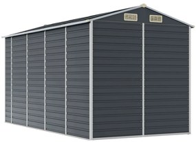 Abrigo de jardim 191x385x198 cm aço galvanizado antracite