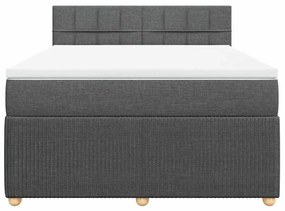 Cama com molas/colchão 140x190 cm tecido cinzento-escuro