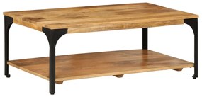 Mesa de centro 2 prateleiras 100x55x38cm mangueira maciça e aço