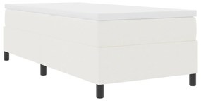 Cama Box Spring com Colchão Creme 90x200 cm Tecido de Veludo Cotelê