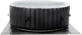 Spa insuflável portátil para 4 Pessoas com bolhas, banheira de hidromassagem, jacuzzi, preto e branco