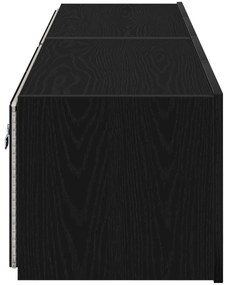 Armários de TV vidaXL com luzes LED 2 pcs Preto Carvalho 80x35x31 cm