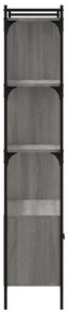 Estante c/ portas 76,5x30x154,5 cm deriv. madeira cinza sonoma