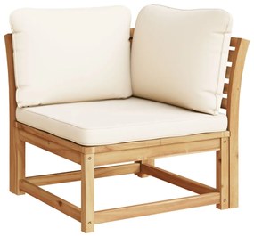 3 pcs conjunto lounge de jardim c/ almofadões acácia maciça