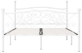 Estrutura de cama com estrado de ripas 160x200 cm metal branco