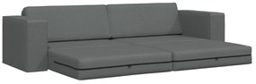 Sofá Cama de Chão 2 em 1 Cinza Escuro 245x150x60.5 cm Tecido