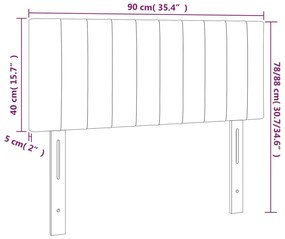 Cabeceira cama luzes LED tecido 90x5x78/88cm cinza-acastanhado