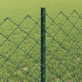 Cerca de Cadeia com 22 Postes U Verde 0,6x25 m Aço