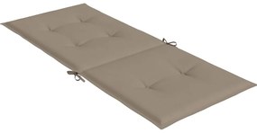 Almofadões cadeiras altas jardim 6 pcs tecido cinza-acastanhado