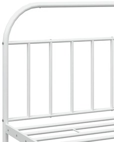 Estrutura de cama com cabeceira e pés 200x200 cm metal branco