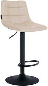 Conjunto de 2 bancos altos Jerry em couro sintético com estrutura preta 87-108,5 x 43 x 46,5 cm Creme