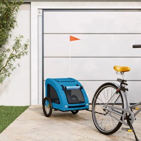 vidaXL Reboque bicicleta p/ animais tecido oxford/ferro azul