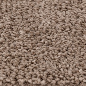 Tapete Peludo vidaXL com Fundo de Látex Marrom ø160 cm