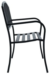 Banco jardim 125 cm aço preto