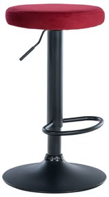 Banco de bar Ponte em veludo e com estrutura preta 38,5 x 60-81 x 38,5 cm Vermelho
