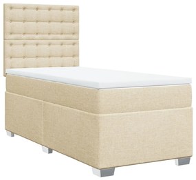 Cama com molas/colchão 90x190 cm tecido cor creme