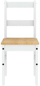 7 pcs conjunto de jantar Panama madeira pinho maciça branco