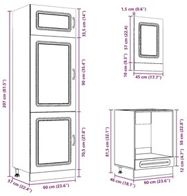 7 peças armário de cozinha conjunto Kalmar branco