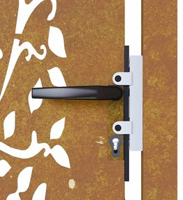 Portão de jardim 105x105 cm aço corten design árvore