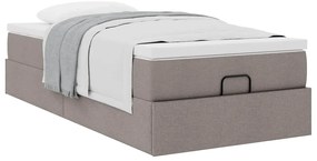 Estrutura de cama otomana com colchão tecido cinzento 100x200cm