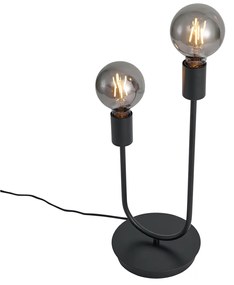 Candeeiro de Mesa Art Deco Preto 2-Luzes - Tuning Art Deco