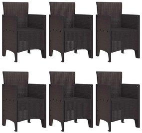 Conjunto de Jantar ao Ar Livre 7 pcs Castanho Rattan Plástico