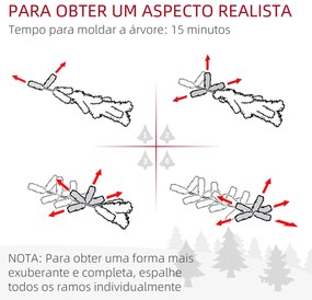 HOMCOM Árvore de Natal 180 cm Árvore de Natal Artificial Nevado com 79