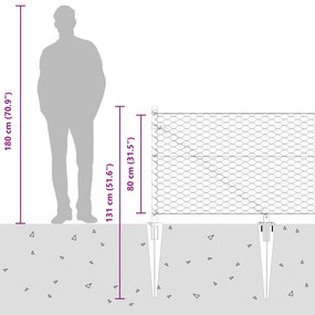 Cerca Hexagonal vidaXL 0.8x100 m Aço Galvanizado