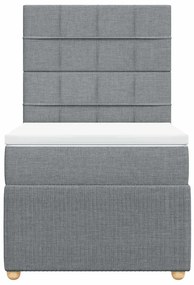 Cama com molas/colchão 80x200 cm tecido cinza-claro