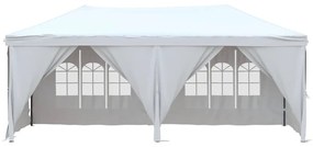 Tenda para festas dobrável com paredes laterais 3x6 m branco