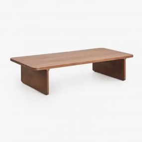 Mesa De Centro Para Jardim Retangular 140x65 Cm Em Madeira De Acácia Noira Castanho Acácia - Sklum