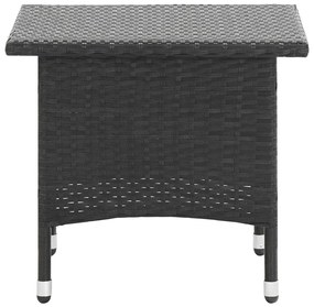 Mesa de chá 50x50x47 cm vime PE preto