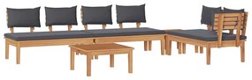Conjunto de Jantar de Jardim com 5 Peças - Madeira Teak Sólida