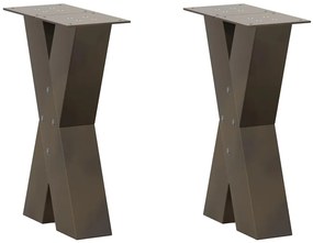 vidaXL Pés para mesa de centro em formato de X, 2 peças, aço natural, 28x(42-43) cm, aço