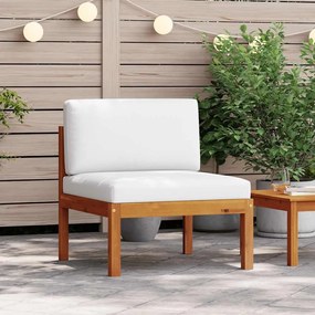 vidaXL vidaXL Sofá de jardim central com almofadas em madeira de acácia e corda